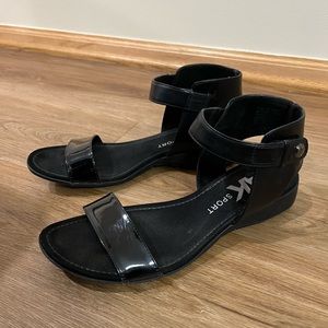 Anne Klein black sport sandals.